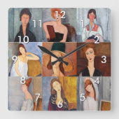 Amedeo Modigliani - Meisterwerke - Collage Quadratische Wanduhr (Vorderseite)