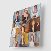Amedeo Modigliani - Meisterwerke - Collage Quadratische Wanduhr (Winkel)