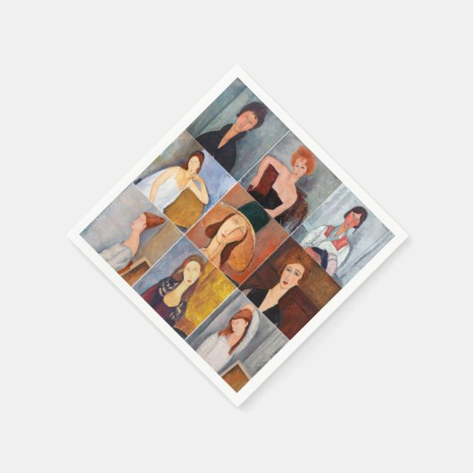 Amedeo Modigliani - Meisterwerke - Collage Serviette (Ecke)