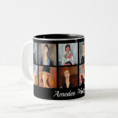 Amedeo Modigliani - Meisterwerke - Collage Zweifarbige Tasse (Vorderseite Links)