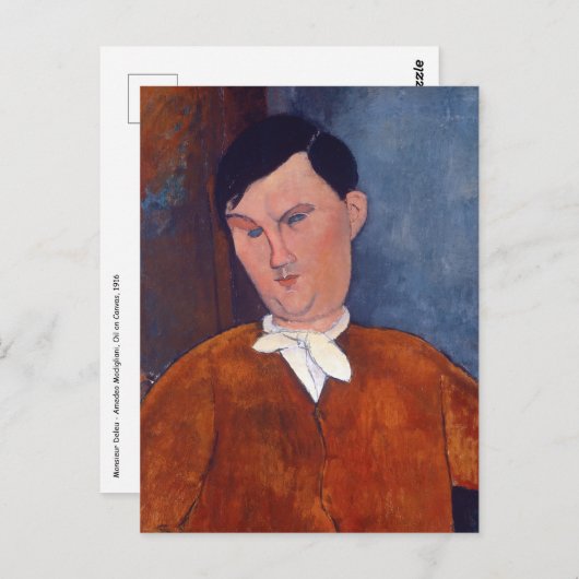 Amedeo Modigliani - Monsieur Deleu Postkarte (Vorne/Hinten)