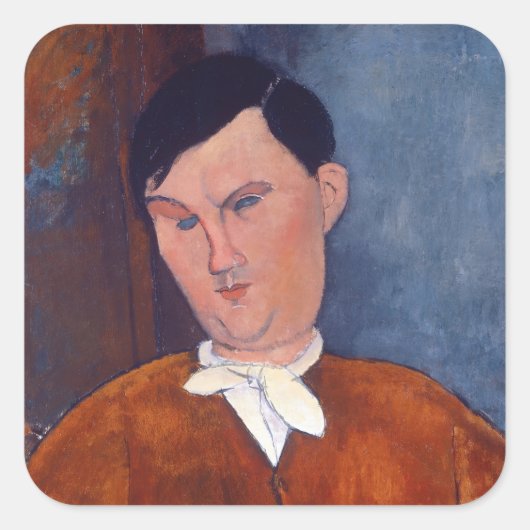 Amedeo Modigliani - Monsieur Deleu Quadratischer Aufkleber (Vorderseite)