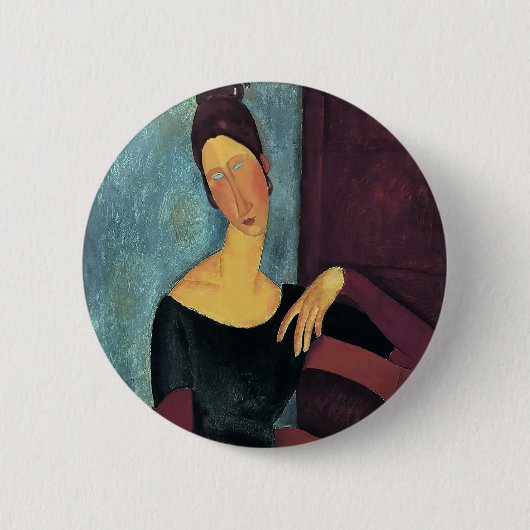 Amedeo Modigliani, Portrait der Ehefrau des Künstl Button (Vorderseite)