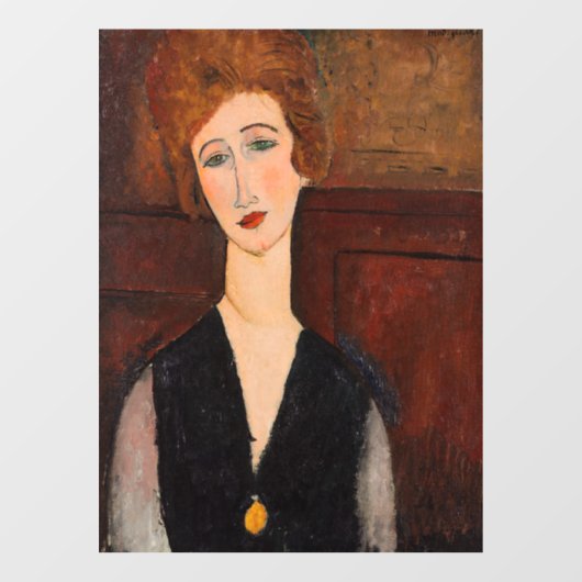 Amedeo Modigliani - Portrait einer Frau Fensteraufkleber (Blatt)