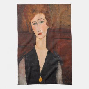 Amedeo Modigliani - Portrait einer Frau Geschirrtuch