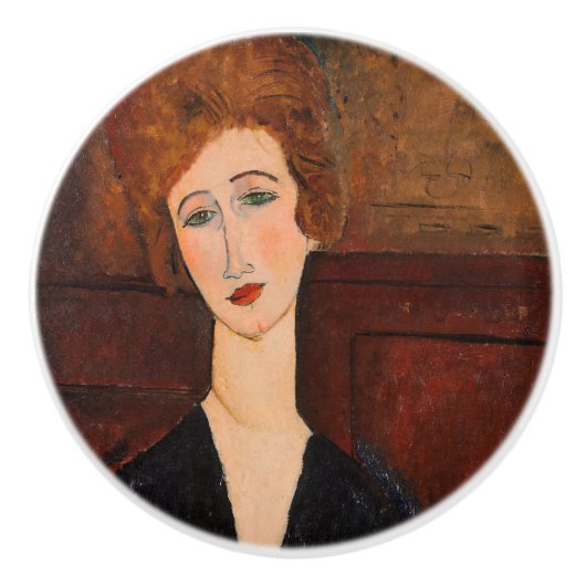Amedeo Modigliani - Portrait einer Frau Keramikknauf (Vorderseite)