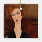 Amedeo Modigliani - Portrait einer Frau Keramikornament (Rückseite)