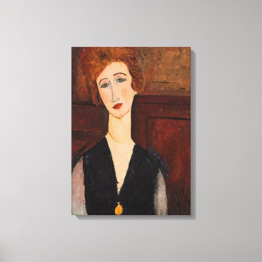 Amedeo Modigliani - Portrait einer Frau Leinwanddruck (Vorderseite)