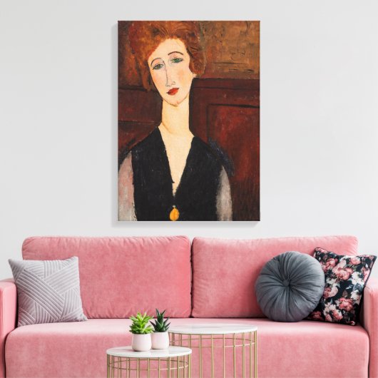 Amedeo Modigliani - Portrait einer Frau Leinwanddruck (Insitu (Wohnzimmer))