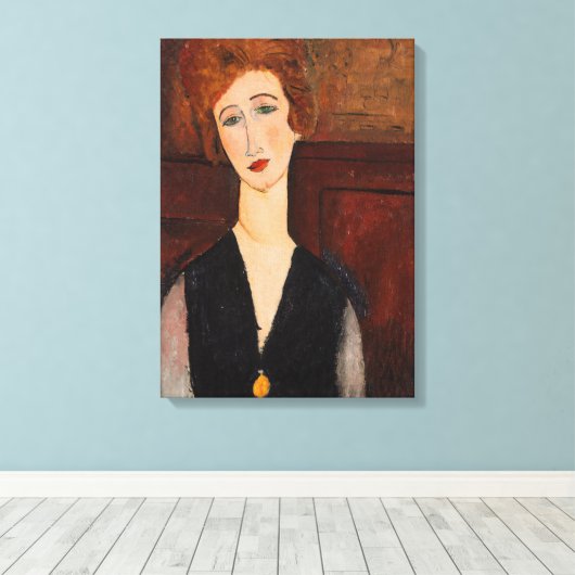 Amedeo Modigliani - Portrait einer Frau Leinwanddruck (Insitu (Holzboden))