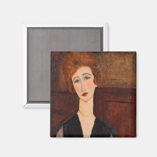 Amedeo Modigliani - Portrait einer Frau Magnet (Vorderseite/Rückseite)