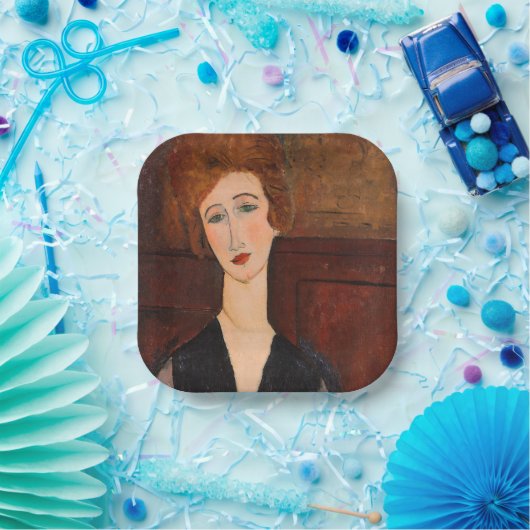 Amedeo Modigliani - Portrait einer Frau Pappteller (Party)