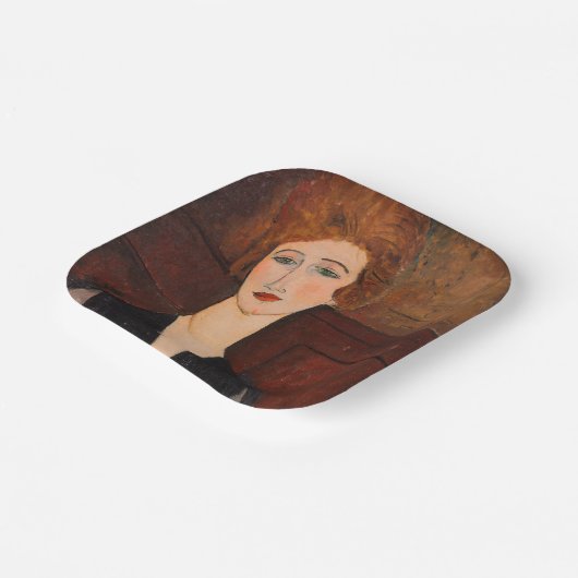 Amedeo Modigliani - Portrait einer Frau Pappteller (Gewinkelt)