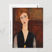 Amedeo Modigliani - Portrait einer Frau Postkarte (Vorne/Hinten)