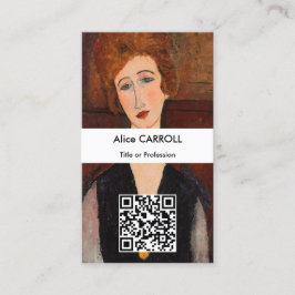 Amedeo Modigliani - Portrait einer Frau - QR Code Visitenkarte