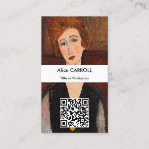 Amedeo Modigliani - Portrait einer Frau - QR Code Visitenkarte