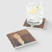 Amedeo Modigliani - Portrait einer Frau Steinuntersetzer (Seitenansicht)