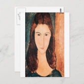 Amedeo Modigliani - Portrait eines jungen Mädchens Postkarte (Vorne/Hinten)
