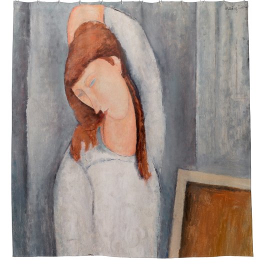 Amedeo Modigliani - Portrait Jeanne Hebuterne #1 Duschvorhang (Vorderseite)