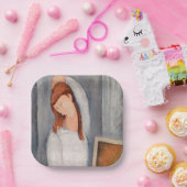 Amedeo Modigliani - Portrait Jeanne Hebuterne #1 Pappteller (Party)