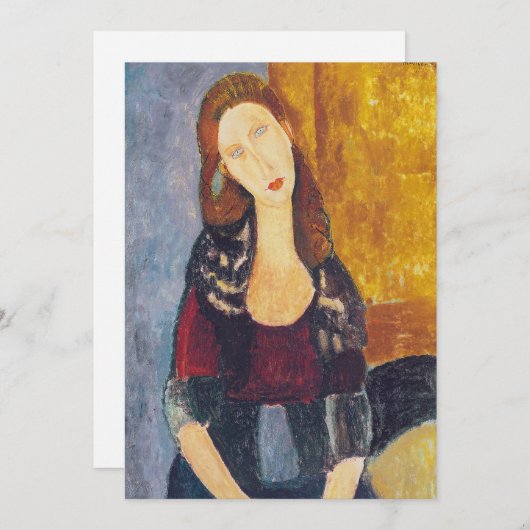 Amedeo Modigliani - Portrait Jeanne Hebuterne #2 Dankeskarte (Vorne/Hinten)
