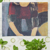 Amedeo Modigliani - Portrait Jeanne Hebuterne #2 Geschirrtuch (Gefaltet)