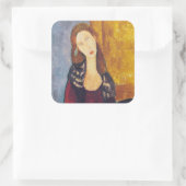 Amedeo Modigliani - Portrait Jeanne Hebuterne #2 Quadratischer Aufkleber (Tasche)