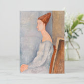 Amedeo Modigliani - Portrait Jeanne Hebuterne #3 Dankeskarte (Stehend Vorderseite)