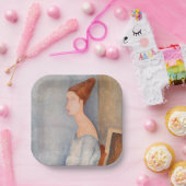 Amedeo Modigliani - Portrait Jeanne Hebuterne #3 Pappteller (Party)