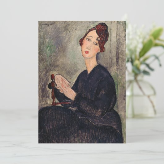 Amedeo Modigliani - Portrait von Dedie Hayden Dankeskarte (Stehend Vorderseite)