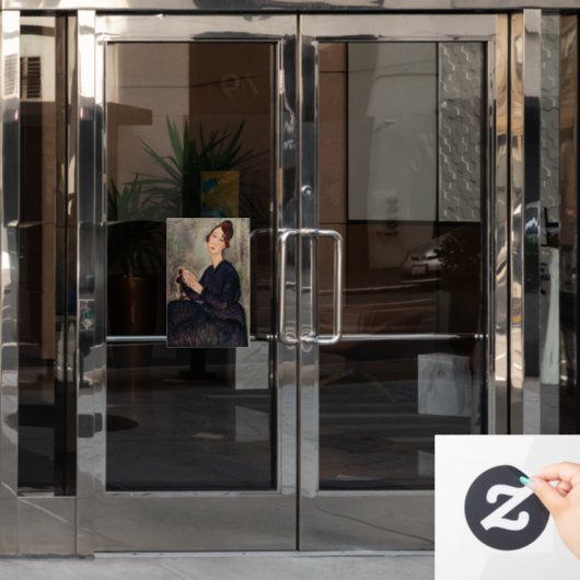 Amedeo Modigliani - Portrait von Dedie Hayden Fensteraufkleber (Büro Tür)