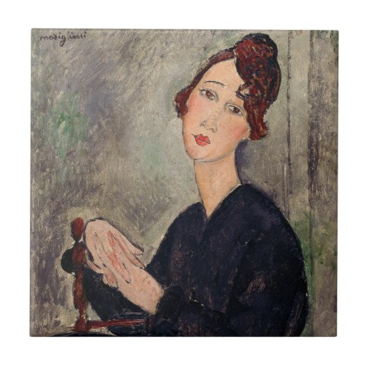 Amedeo Modigliani - Portrait von Dedie Hayden Fliese (Vorderseite)
