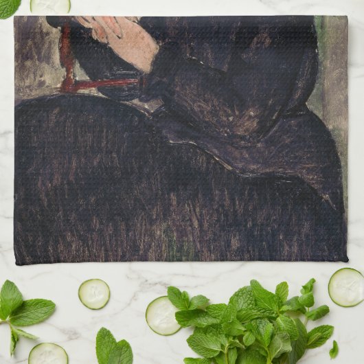 Amedeo Modigliani - Portrait von Dedie Hayden Geschirrtuch (Gefaltet)