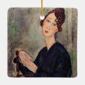 Amedeo Modigliani - Portrait von Dedie Hayden Keramikornament (Rückseite)
