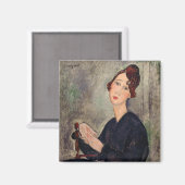 Amedeo Modigliani - Portrait von Dedie Hayden Magnet (Vorderseite/Rückseite)