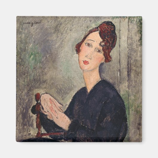 Amedeo Modigliani - Portrait von Dedie Hayden Magnet (Vorne)