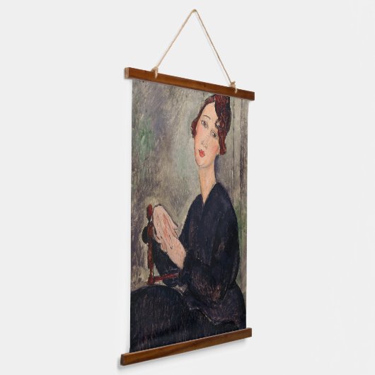 Amedeo Modigliani - Portrait von Dedie Hayden Wandteppich Mit Holzrahmen (Gewinkelt)