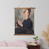 Amedeo Modigliani - Portrait von Dedie Hayden Wandteppich Mit Holzrahmen (Schlafzimmer)