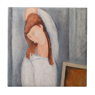 Amedeo Modigliani - Porträt Jeanne Hebuterne #1 Fliese