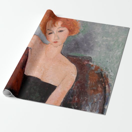 Amedeo Modigliani - Rothaarige Girl Abend Dress Geschenkpapier (Ungerollt)