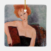 Amedeo Modigliani - Rothaarige Girl Abend Dress Keramikornament (Rückseite)