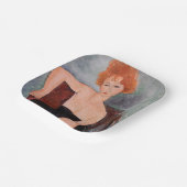 Amedeo Modigliani - Rothaarige Girl Abend Dress Pappteller (Gewinkelt)