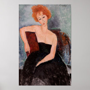 Amedeo Modigliani - Rothaarige Girl Abend Dress Poster
