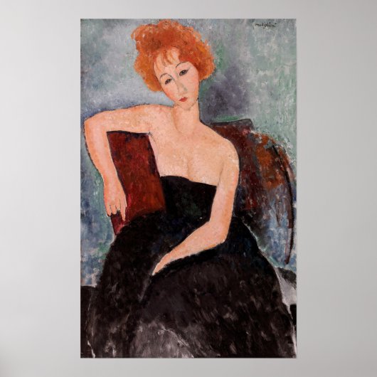 Amedeo Modigliani - Rothaarige Girl Abend Dress Poster (Vorne)