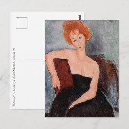 Amedeo Modigliani - Rothaarige Girl Abend Dress Postkarte