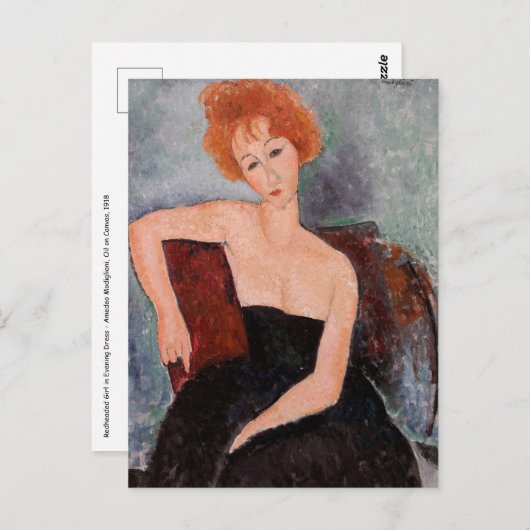 Amedeo Modigliani - Rothaarige Girl Abend Dress Postkarte (Vorne/Hinten)