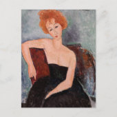 Amedeo Modigliani - Rothaarige Girl Abend Dress Postkarte (Vorderseite)