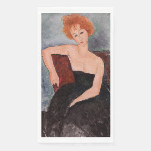 Amedeo Modigliani - Rothaarige Girl Abend Dress Serviette