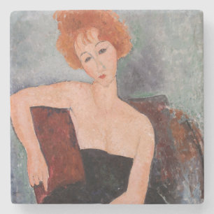 Amedeo Modigliani - Rothaarige Girl Abend Dress Steinuntersetzer