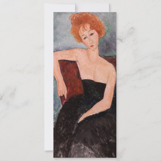Amedeo Modigliani - Rothaariges Mädchen Abendkleid Einladung (Vorderseite)